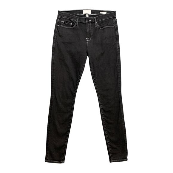 Frame Jeans Womens 29 Le Skinny de Jeanne Crop Contrast Stitch ZipFly Ankle - Picture 1 of 13